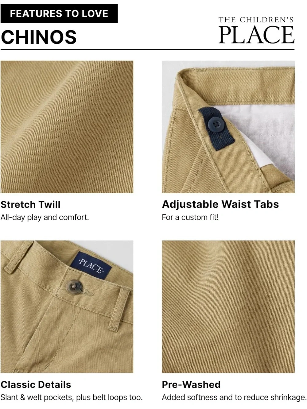 The Children's Place Khaki Straight-Leg Pants 14Slim. 2795/bb17-1:v